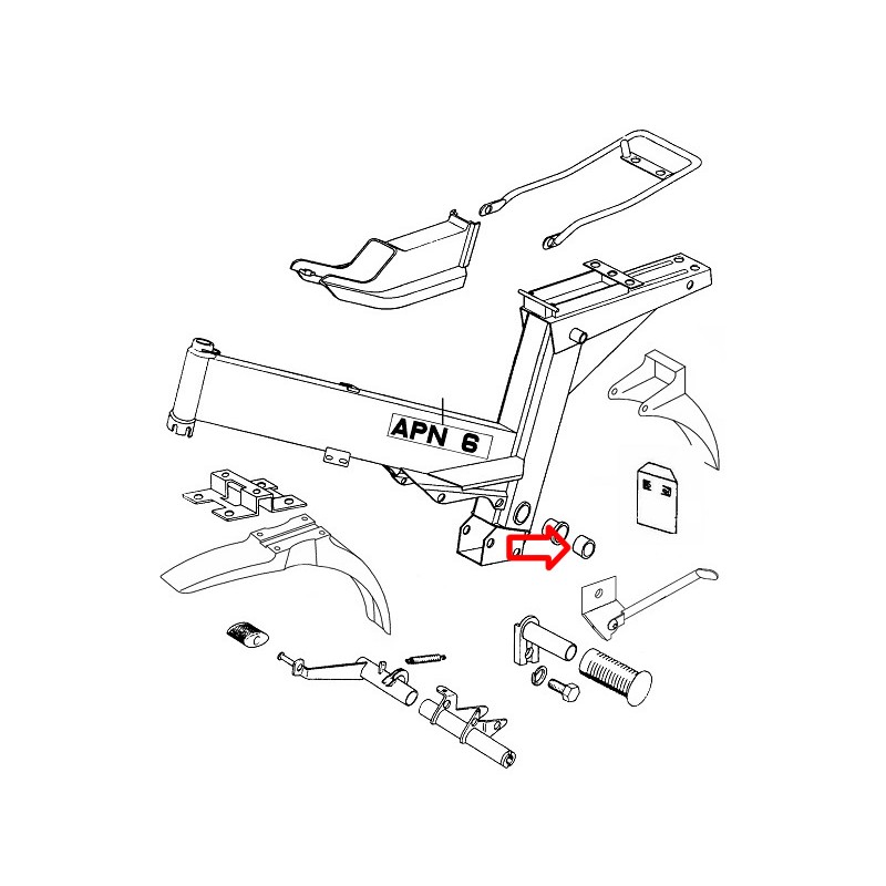 Puša zadnjih vilic 24x28x25 mm APN or. Tomos