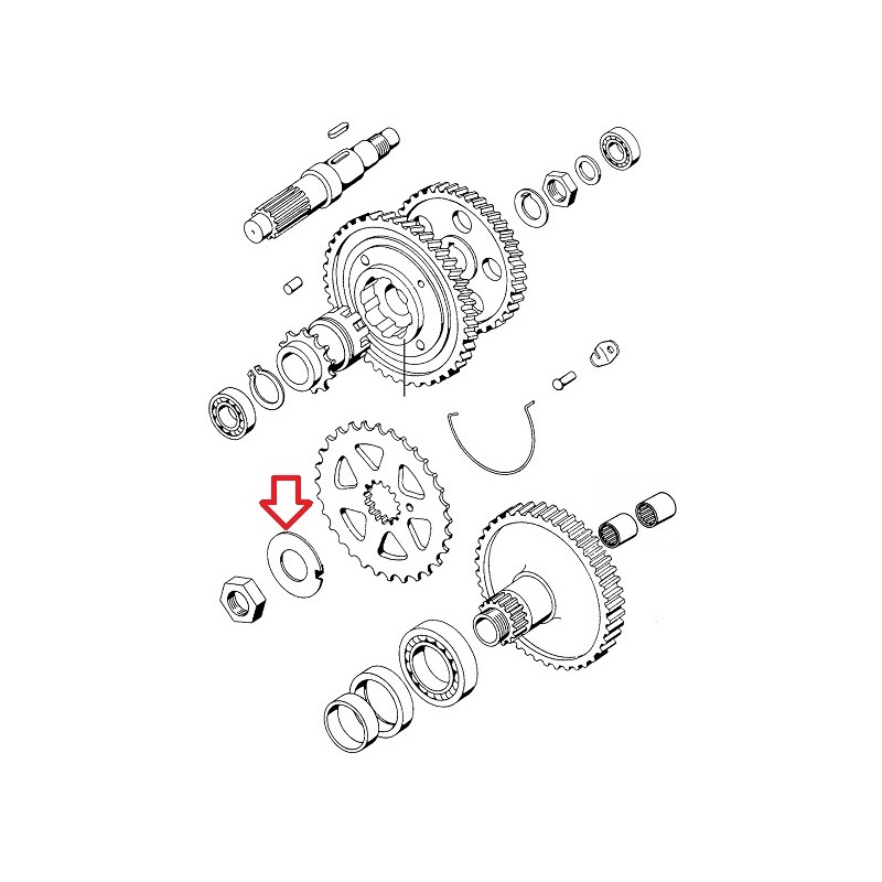 Varovalo prednjega zobnika A3, A35, A5 Tomos