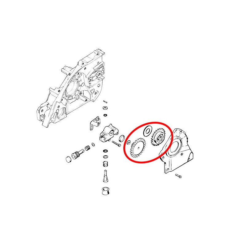 Garnitura zobnika oljne črpalke S045 za fiksni verižnik