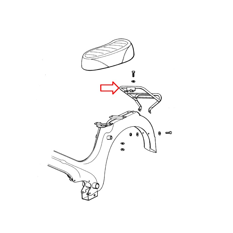 Prtljažnik APN4 en sedež niklan Tomos