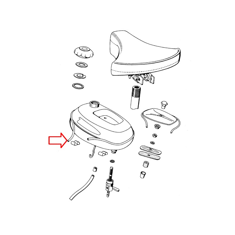 Okrasni trak rezervoarja črn Tomos