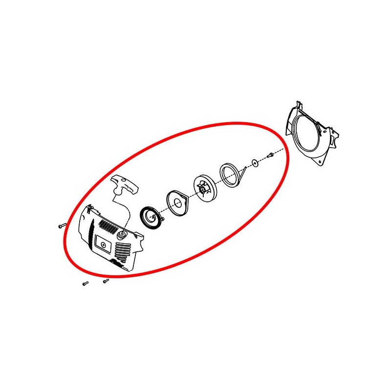 Pokrov zaganjača  PN3800 kpl. dvojna vzmet (lahki zagon)