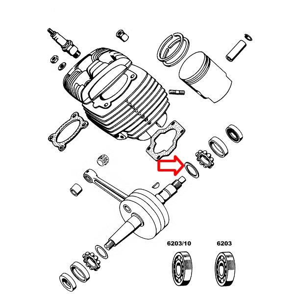 Podložka gredi izravnalna 0.15 17x24 mm Tomos