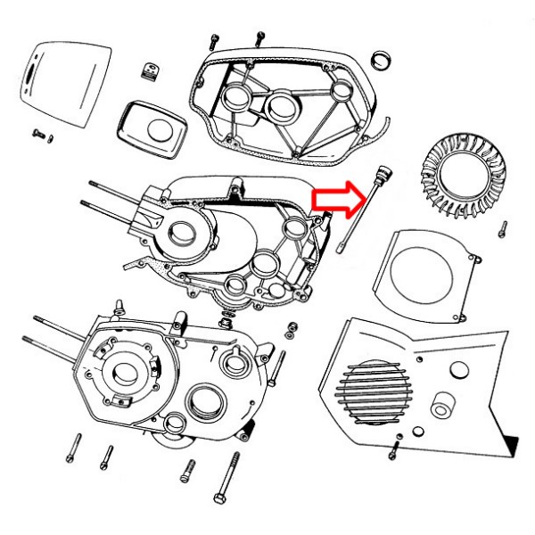 Merilnik olja L62 mm kratek APN6 Tomos