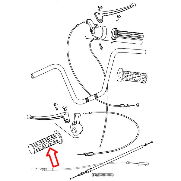 Guma ročice črna leva vsi modeli Tomos