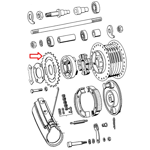 Zobnik zadnji 34 APN Tomos