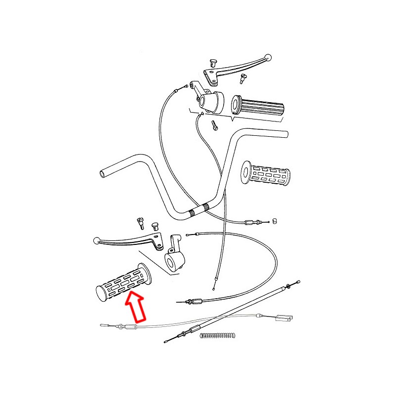 Guma ročice črna leva vsi modeli Tomos