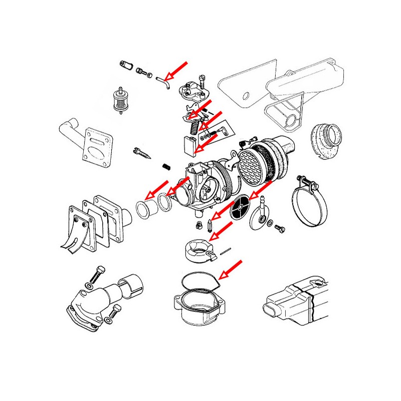 Komplet za popravilo Dellorto uplinjača SHA 14-12 velik, A3,A35,A5 Tomos