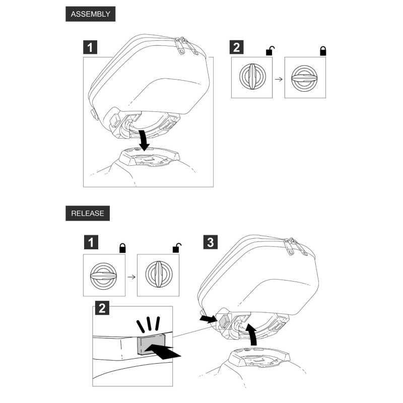Torba za na rezervoar Shad Click System E09CL s ključavnico + kombinirano ključavnico