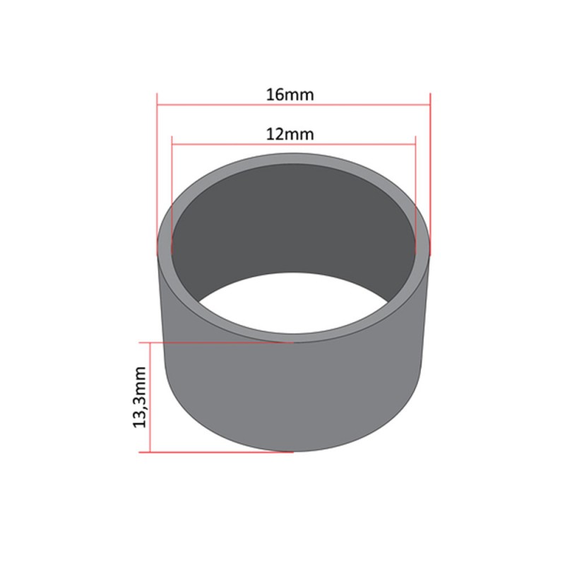 Distančnik kolesa 16x12x13 mm zadnji s špicami A3, A35, A5 Tomos