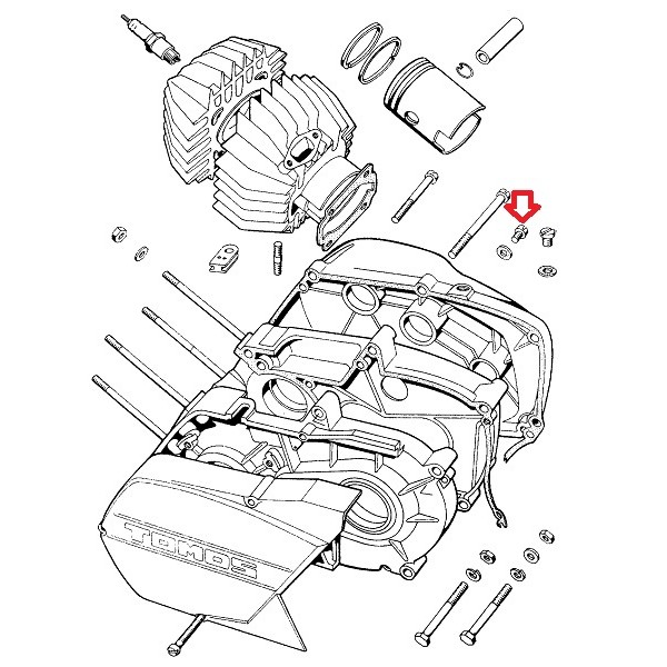 Vijak olja M6x8 mm A3, A35 Tomos