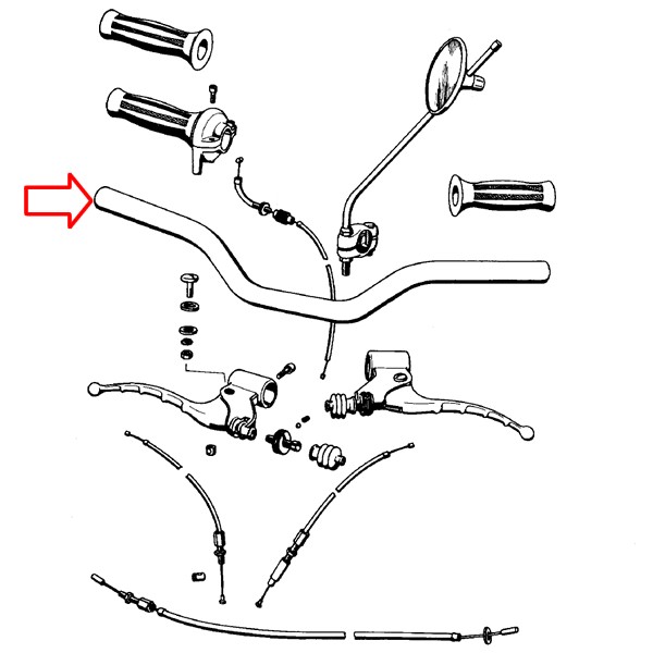 Krmilo nikl T14, T15, E90 Tomos