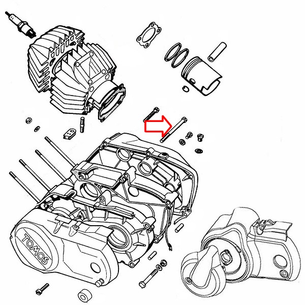 Vijak na izvijač M6x65 mm Tomos