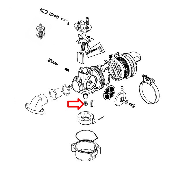 Šoba spodnja Dellorto fi 0,51 mm Tomos